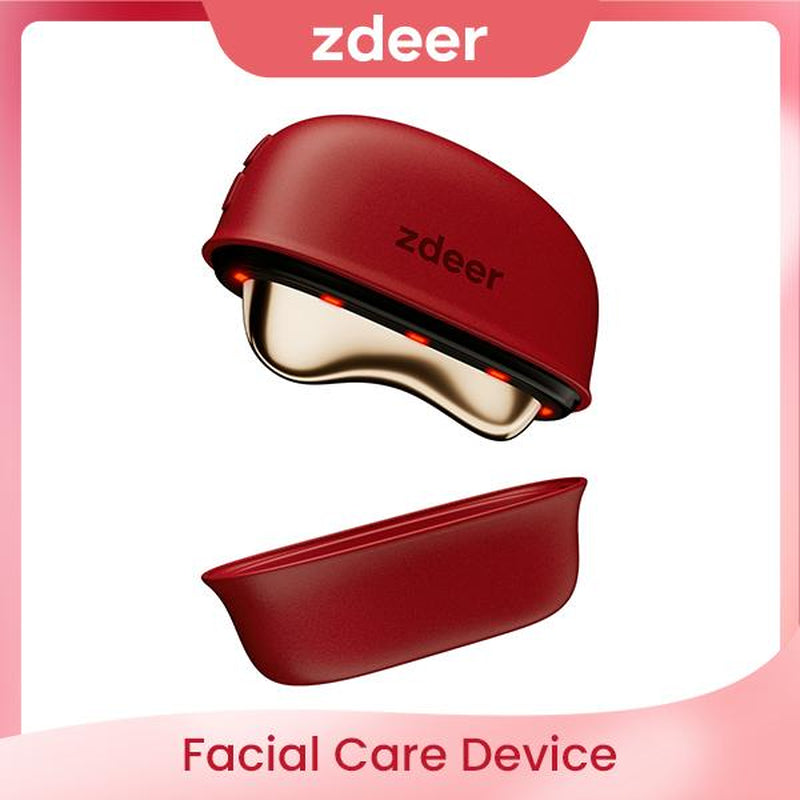 Zdeer LED Red Light Therapy Face & Neck Massager – Heated Gua Sha Facial Sculpting Device with Vibration for Firming & Lifting, Perfect Christmas & Valentine’S Day Gift for Her