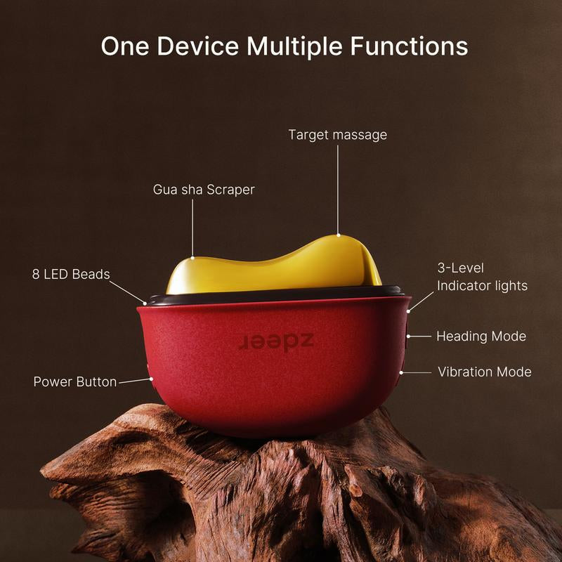 Zdeer LED Red Light Therapy Face & Neck Massager – Heated Gua Sha Facial Sculpting Device with Vibration for Firming & Lifting, Perfect Christmas & Valentine’S Day Gift for Her
